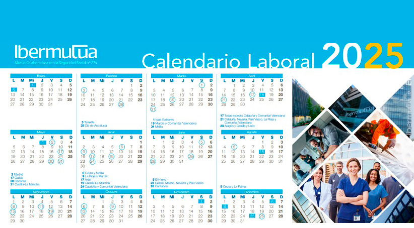 Imagen del calendario laboral de Ibermutua 2025 nacional para noticia